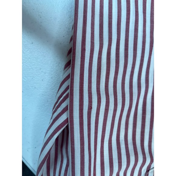Saddlebred Men's Button Down Shirt Wrinkle Free XXL Red White Striped Cotton - Picture 9 of 9